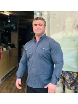 پیراهن کتان سنگ شور کد 1337